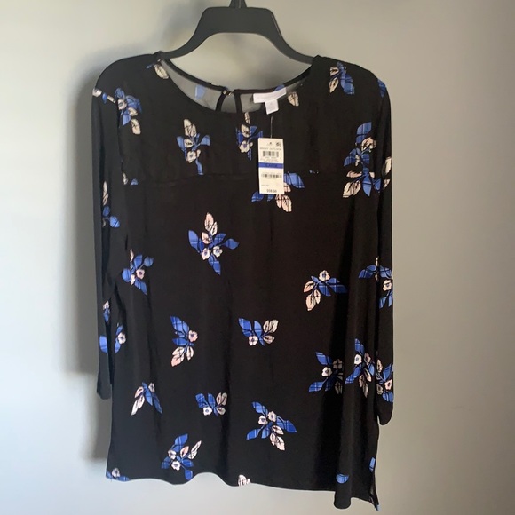 Charter Club Tops - NWT Charter Club Ladies Black & Blue Floral Top